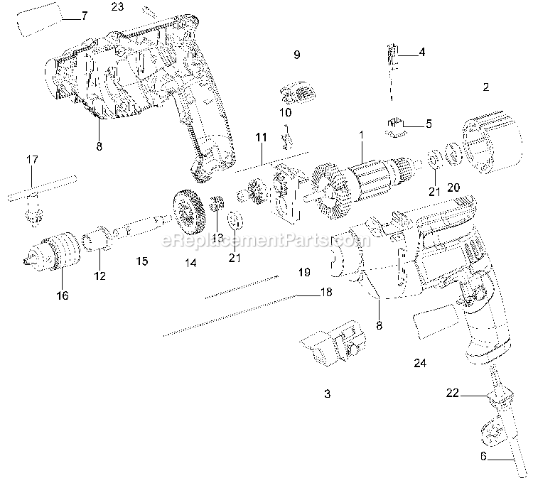 Black and Decker KR505-AR (Type 1) Drill Power Tool Page A Diagram